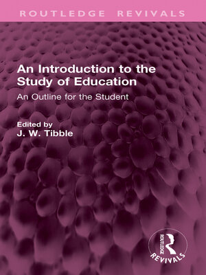 cover image of An Introduction to the Study of Education